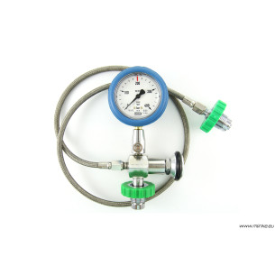 przetoczka 300 BAR gwint 5/8' z manometrem 56 mm, wąż stalowy 100 cm